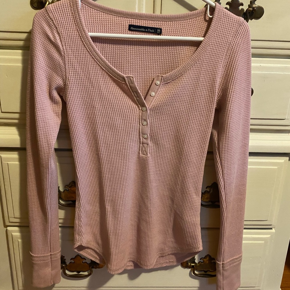 Abercrombie & Fitch waffle knit long sleeve top